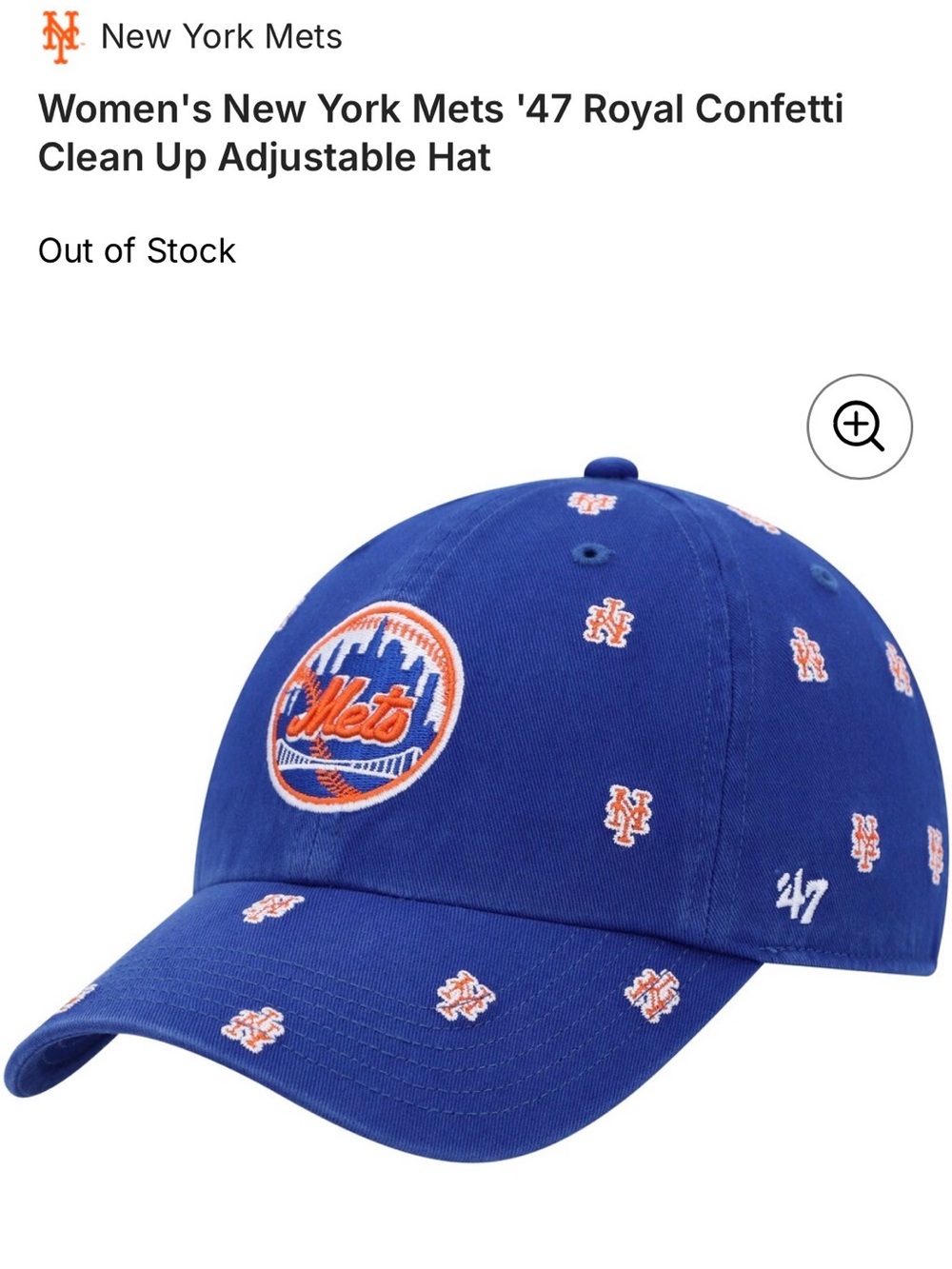 47 Brand New York Mets Adjustable Baseball Cap - Picture 6 of 6